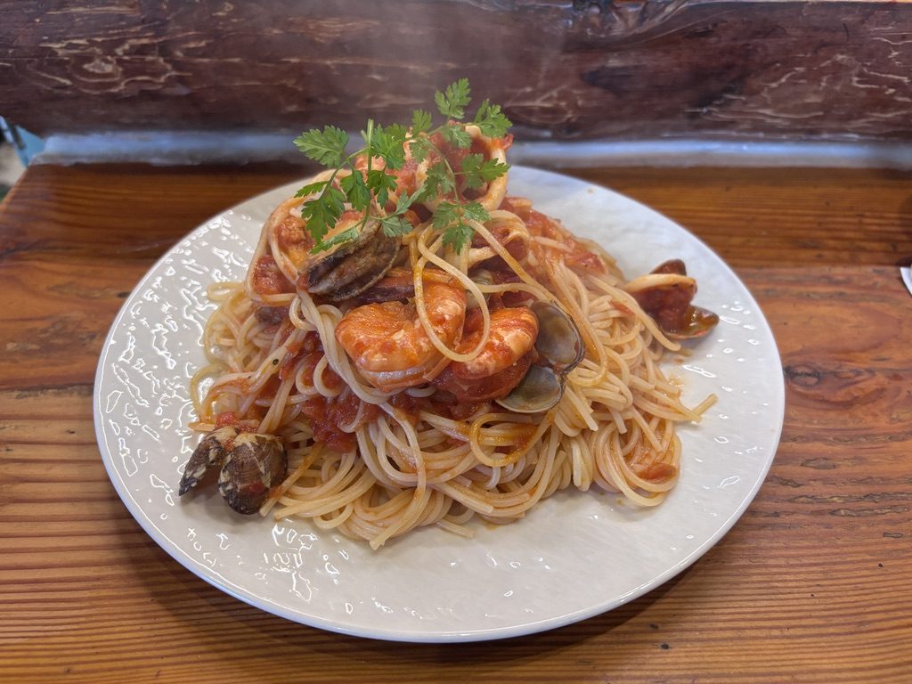 海の幸のスパゲティ